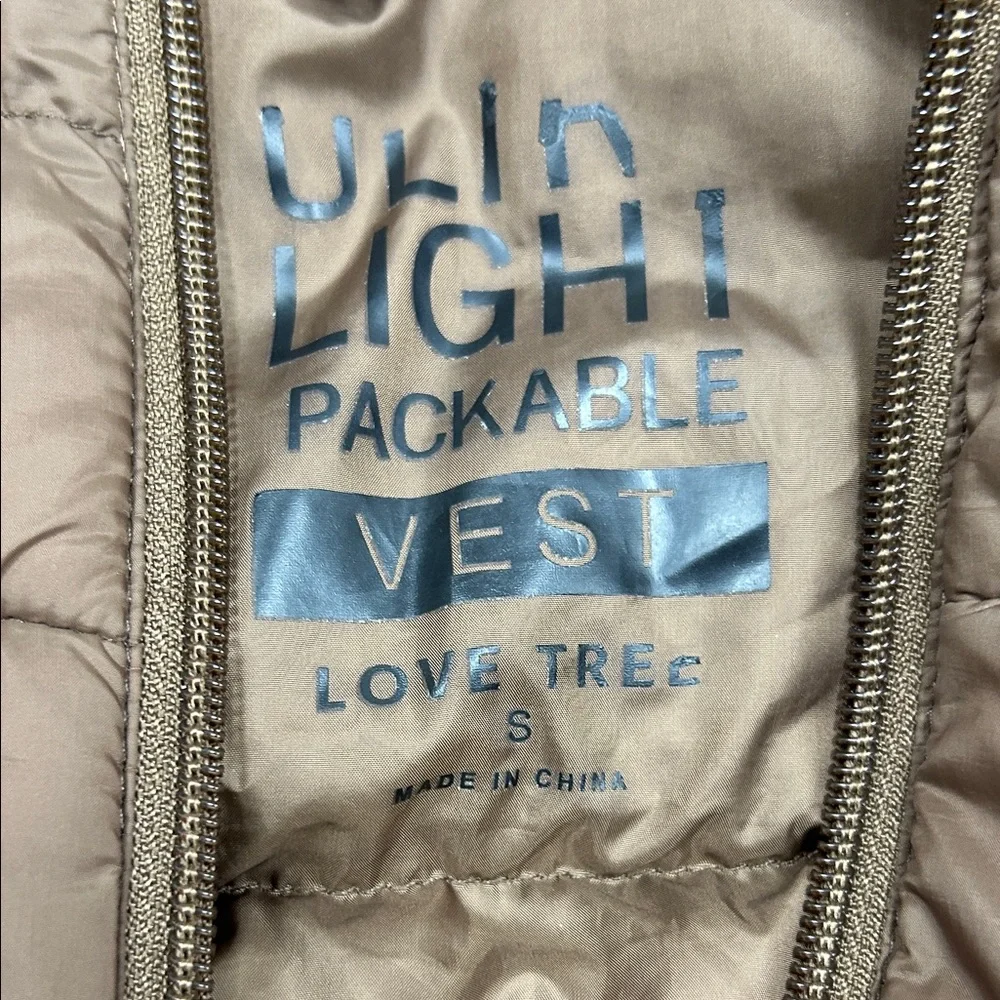 Tan Puffer Vest - Picture 2 of 3